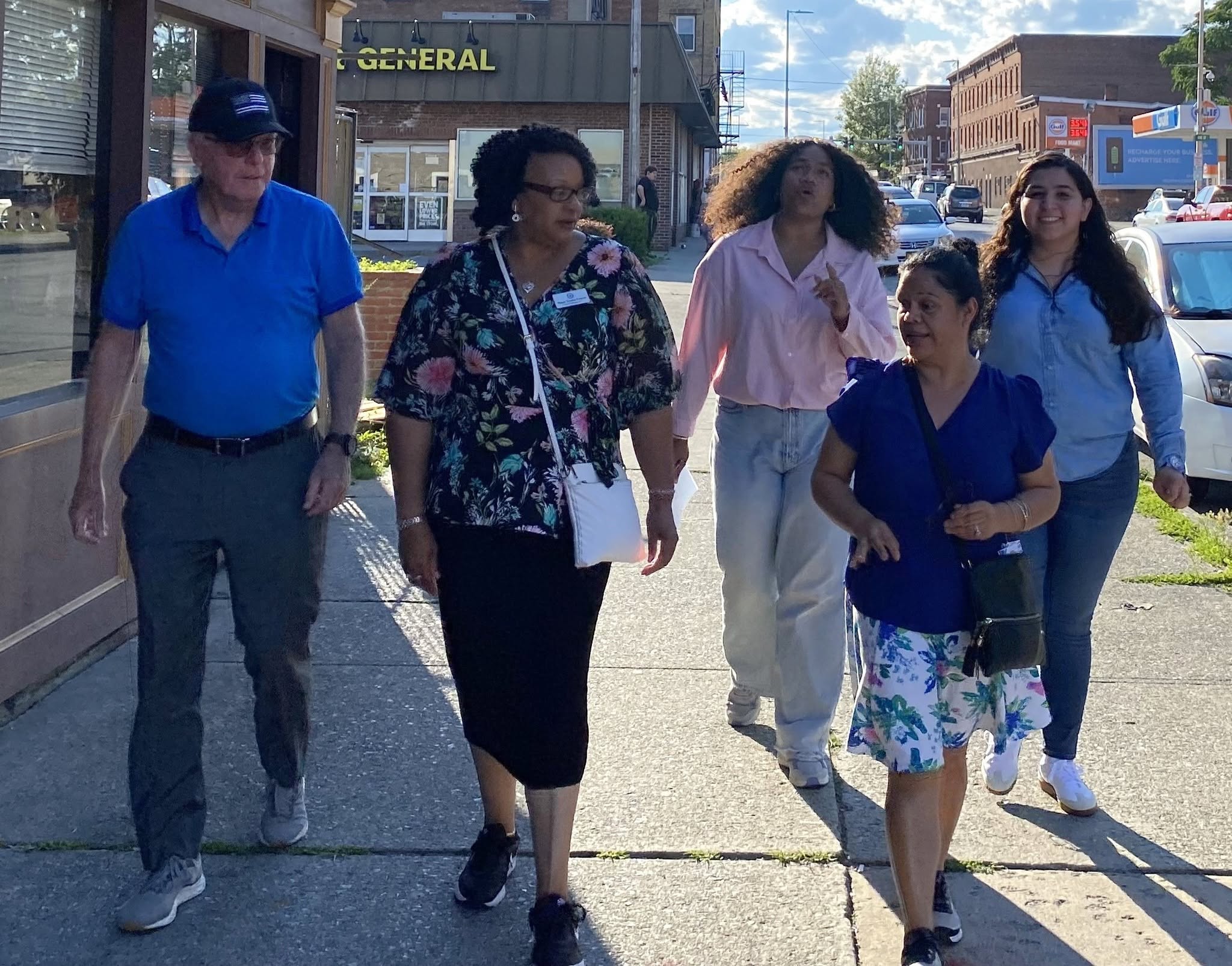 Community representatives during the walk through Poughkeepsie