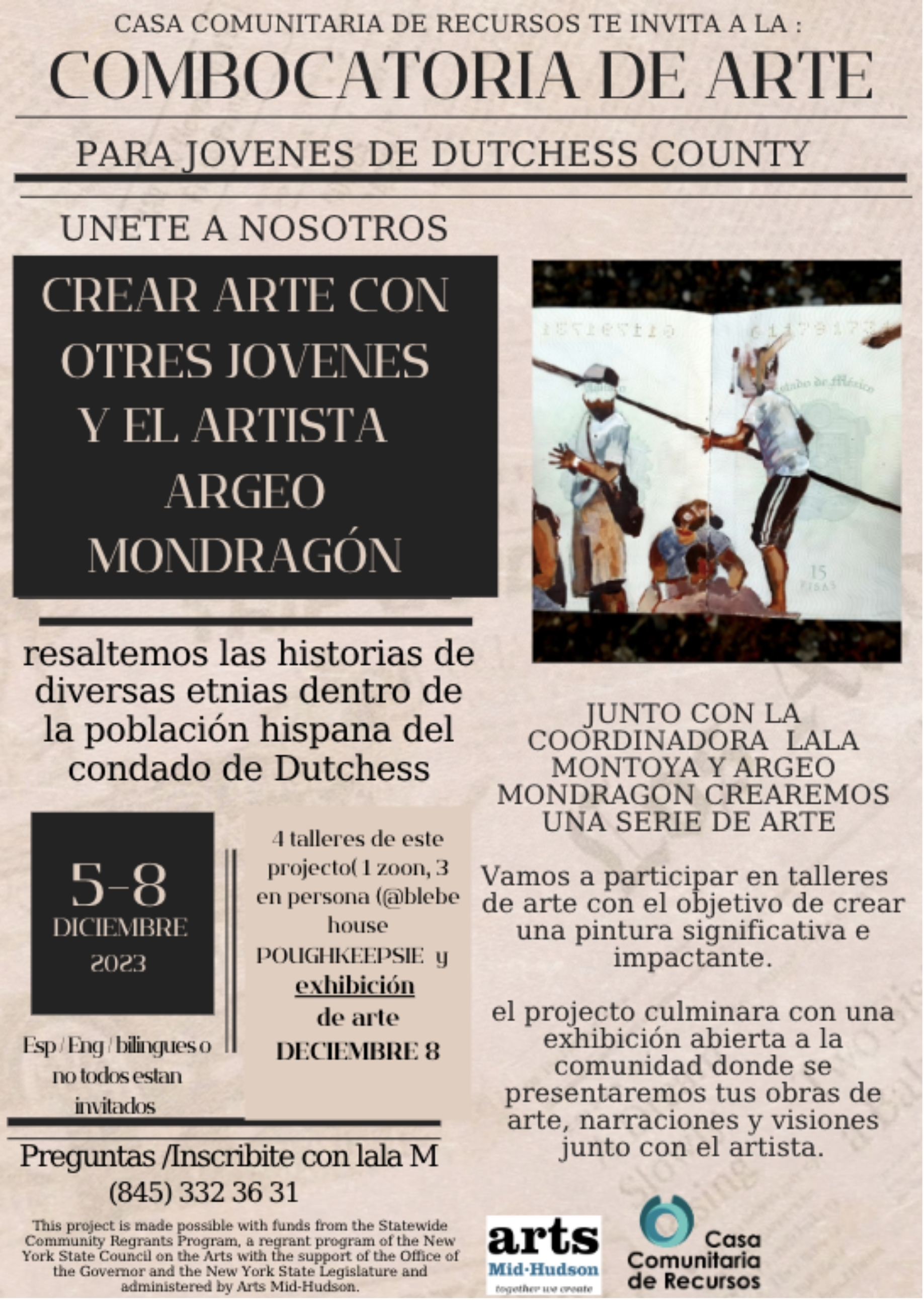Convocatoria artística para jóvenes de Dutchess County